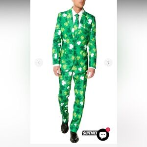 Suitmeister Mens Green St Patricks Day  Suit coat and pants /no tie M NWOT